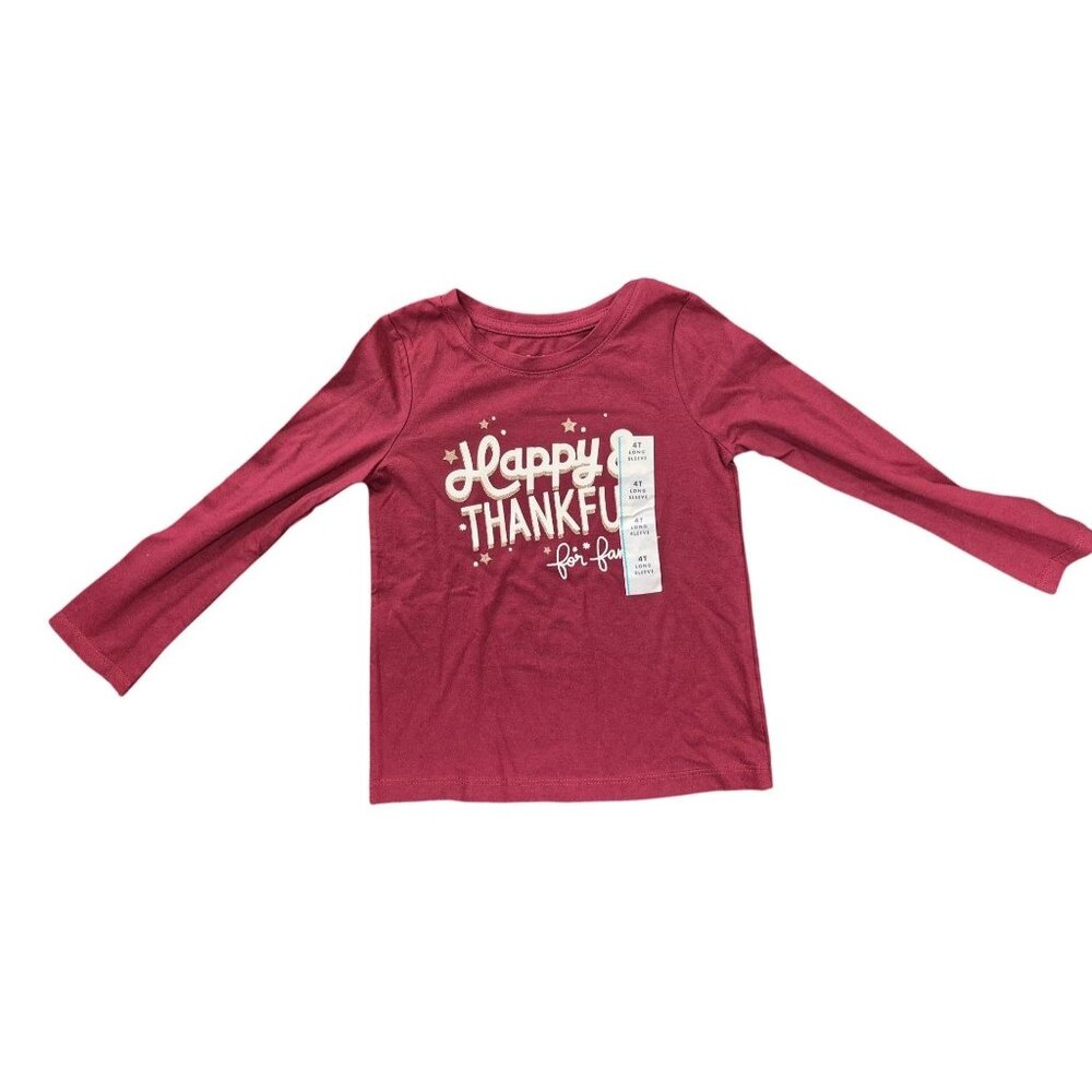 Girls' Happy & Thankful Long Sleeve Tee 4T